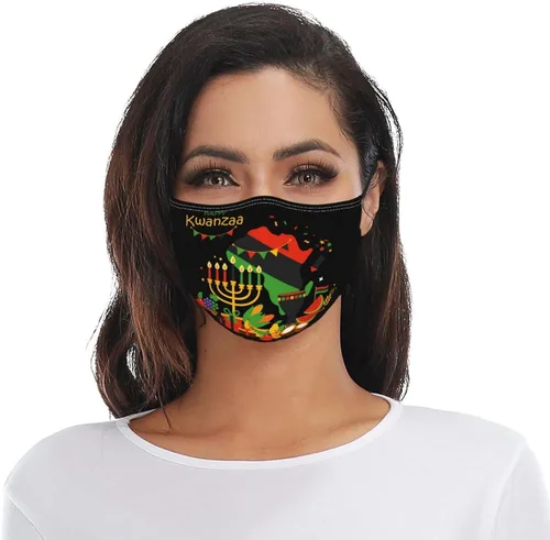 Vista 8 de UJVPXH Happy Kwanzaa - Mascarilla facial decorativa ajustable reutilizable al viento