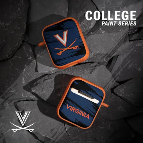 Vista 2 de AFFINITY BANDS Virginia Cavaliers HDX - Funda compatible con Apple AirPods Gen 1 y 2 (rayas de pintura)