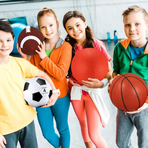 Vista 6 de Liliful Juego de 8 pelotas deportivas para el regreso a la escuela, tamaño oficial, fútbol, baloncesto, fútbol, patio, equipo de PE con bolsa