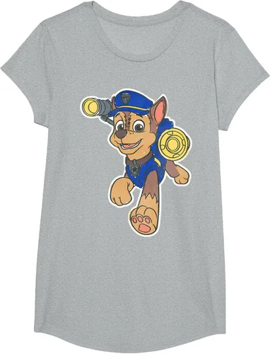 Vista 56 de Paw Patrol Chase Character Patch - Camiseta negra de manga corta con cuello redondo y ajuste clásico, talla S Negro