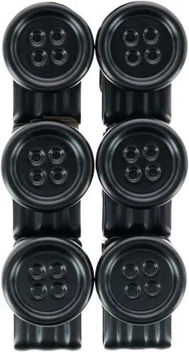 Vista 2 de Trafalgar Clips de botón movibles sin coser (juego de 6), Negro