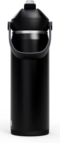 Vista 2 de CamelBak - Thrive - Botella de agua con tapa y pajilla, 20 onzas - Aislante de acero inoxidable, color negro