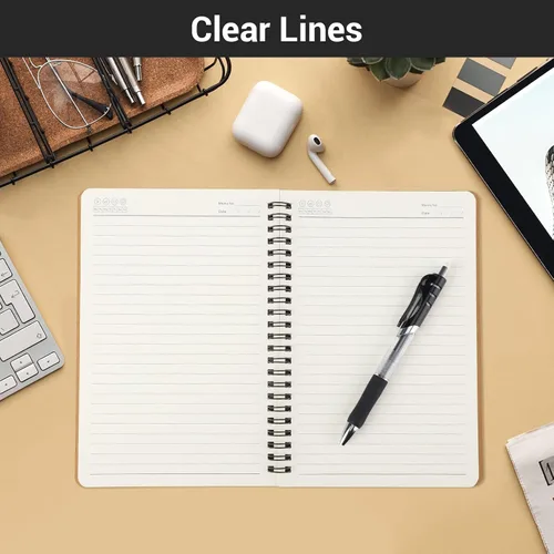 Vista 7 de EUSOAR - Cuaderno rayado A5 con espiral, tapa dura, para escritura, viajes, notas, diario, bocetos, para estudiantes, oficina, negocios, paquete