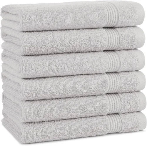 Vista 21 de Juego de toallas de baño Arkwright de 4 piezas - 100% algodón súper suave, 600 GSM de secado rápido y absorbente, artículos de lujo para baño