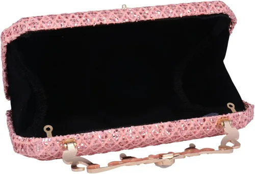 Vista 4 de Adoptfade - Bolso de embrague para mujer con purpurina brillante y brillante