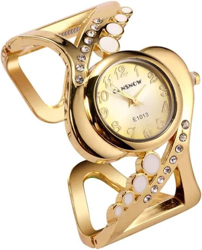 Vista 4 de Reloj de pulsera de cuarzo analógico con esfera redonda para mujer