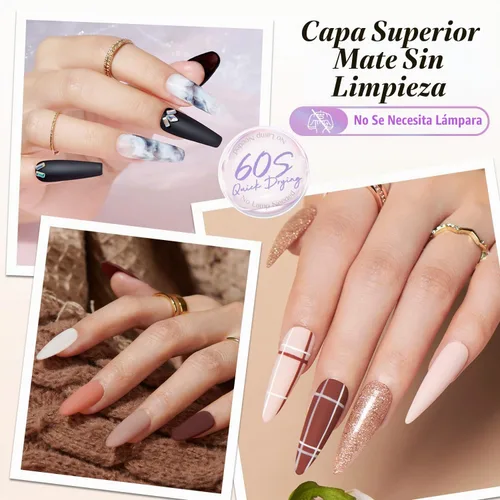 Vista 2 de AZUREBEAUTY Esmalte de Uñas con Capa Superior Mate – Transparente Natural de Secado Rápido, Larga Duración, Fórmula de Secado al Aire, Acabado
