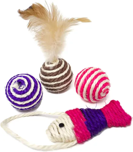 Vista 5 de Youngever 24 juguetes para gatos juguetes surtidos, túnel de 2 vías, plumas para gatos – juguete interactivo de plumas esponjoso ratón, pelotas