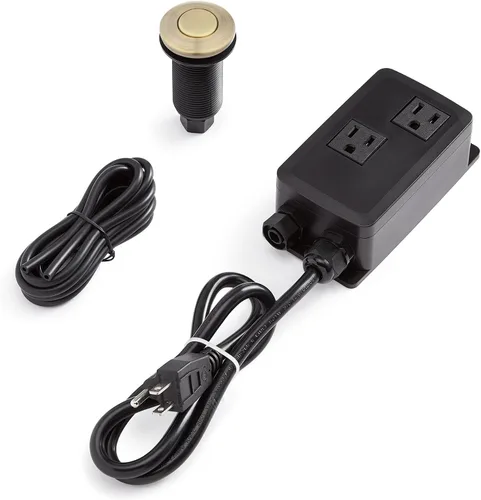 Vista 11 de Interruptor de aire de doble salida para fregadero, negro mate Mate negro