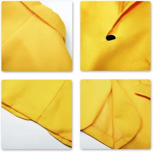 Vista 35 de YUNCLOS Chaqueta blazer casual de 1 botón con solapa con muescas para hombre