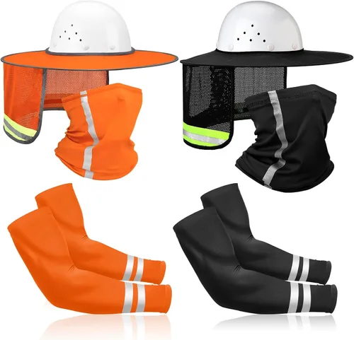 Vista 10 de SATINIOR 8 unidades de sombrero duro de ala completa para el sol, protección solar, protección para el cuello, polaina para el cuello, bufanda