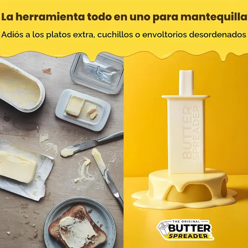 Vista 2 de Esparcidor de mantequilla sin ensuciar, 1 paquete con capacidad para el doble de mantequilla para mazorcas de maíz, pan, waffles, panqueques. El
