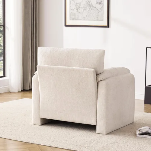 Vista 6 de Howjoe Sillón Extragrande de Chenilla, Sillas de Acento de 38.6 Pulgadas de Ancho para Sala de Estar y Dormitorio Silla de Descanso Moderna, Silla