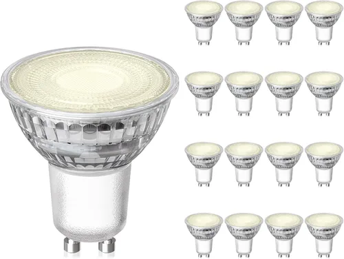 Vista 9 de Sigalux Paquete de 8 bombillas LED GU10, 3000 K blanco cálido, 4.2 W (equivalente a 50 W) no regulable, 350 lúmenes, foco de 35°, bombilla MR16 GU10