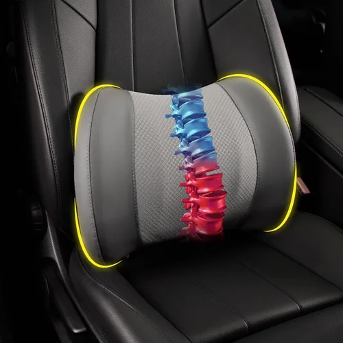 Vista 13 de Lofty Aim Almohada de apoyo lumbar para coche Malla 4d Negro