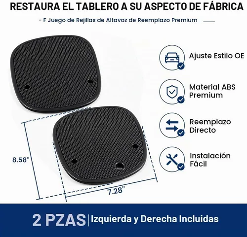 Vista 4 de PIT66 Cubierta de parrilla para altavoz frontal compatible con Chevy Blazer 98-05/98-05 GMC Jimmy rejilla negra