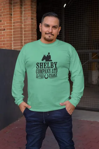 Vista 7 de Pop Threads Peaky Blinders Merchandise Shelby Company Ltd - Camiseta de manga larga completa
