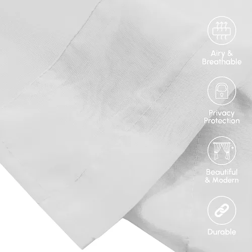 Vista 4 de Cortina rectangular Elegant Comfort de gasa transparente, de 55 pulgadas por 216 pulgadas, Poliéster, Blanco, Estándar
