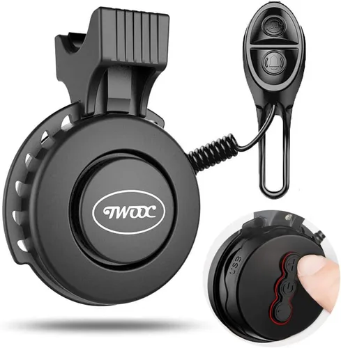 Vista 8 de Bocina de bicicleta electrónica de 120 db para ciclismo, cuerno de bicicleta eléctrica, 4 modos de sonido con batería recargable, impermeable