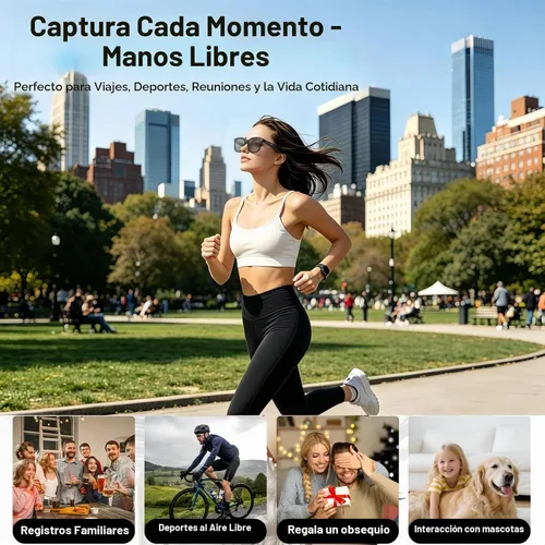 Vista 6 de Gafas inteligentes AI con cámara, video 4K, asistente de IA, traducción en Altavoces de oído abierto, llamadas Bluetooth, reconocimiento de objetos