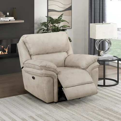 Vista 20 de Lexicon Sofá reclinable doble manual, sofá reclinable de pared de microfibra pulida para comodidad de la sala de estar, asientos de espuma sobre