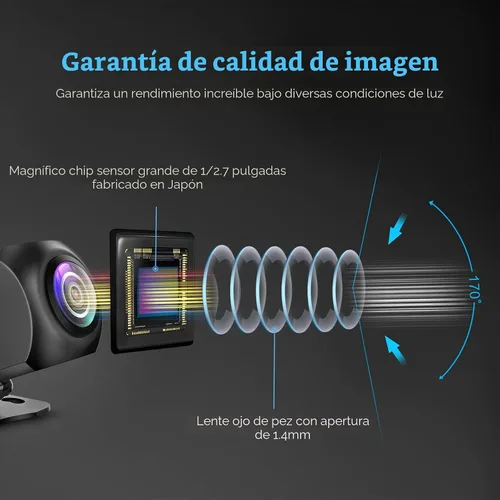Vista 2 de Cámara de Respaldo HD, Carcasa de Metal Ángulo de Visión Amplia de 170 Grados Cámara de Vista Trasera de Placa de Matrícula para Automóvil, Visión