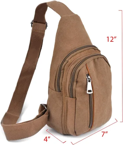 Vista 3 de WESTEND Bolso bandolera de lona con correa ajustable, mochila pequeña de viaje