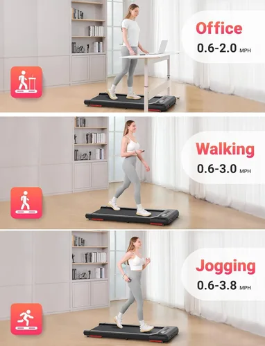 Vista 8 de THERUN Walking Pad, Portable Mini Treadmill for Home/Office, 2.5HP Walking Pad Treadmill with with 300 lbs Weight Capacity Remote Control LED Display
