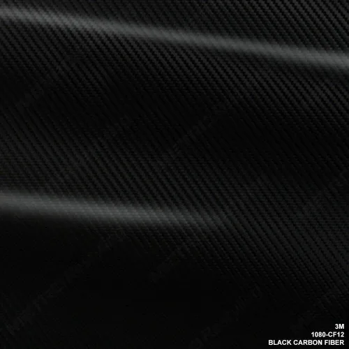 Vista 8 de 3 M 1080 CF12 negro fibra de carbono 60 in x 12 in, envoltura flexible de vinilo.