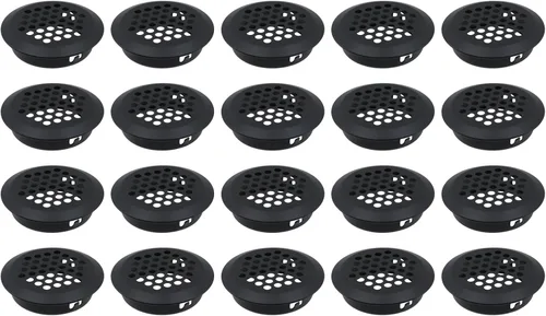Vista 12 de Semetall Air Vents - Paquete de 20 rejillas de ventilación circulares de acero inoxidable de 0.748 in (0.75 pulgadas) para cocina, baño, gabinete