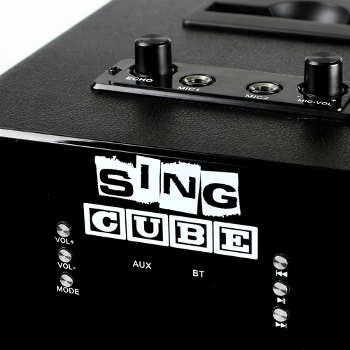 Vista 10 de Luces recargables de la máquina del karaoke del bluetooth y dos micrófonos, 5W (SINGCUBE01)
