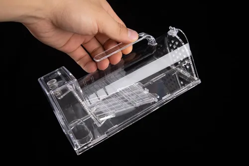 Vista 9 de Trampa humana para ratones, trampa de jaula en vivo para animales de interior, gatillo de pedal sensible, trampa extendida transparente para ratas