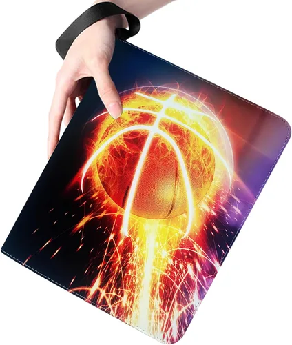 Vista 7 de Carpeta de tarjetas de baloncesto con mangas, 400 bolsillos, protectores de tarjetas intercambiables, funda organizadora de almacenamiento