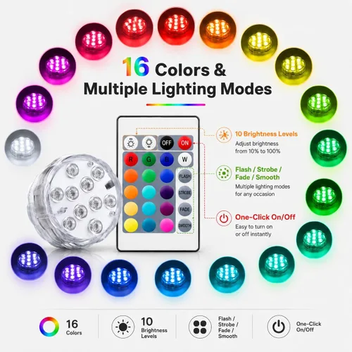 Vista 4 de Seaponer Luces de barco inalámbricas que funcionan con pilas, luz LED marina impermeable para luz de cubierta, luces interiores de cortesía