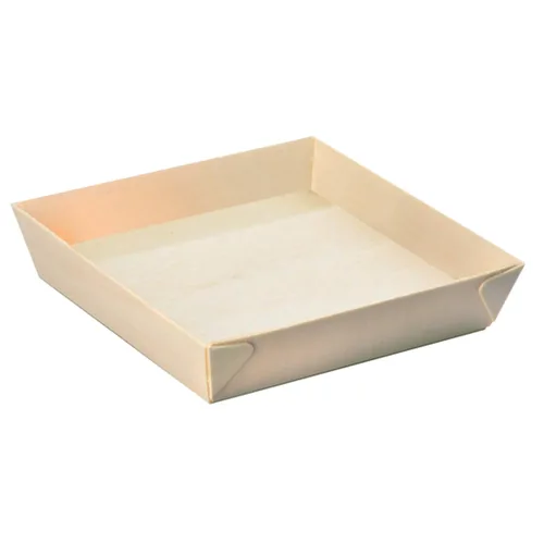 Vista 9 de PacknWood Bandeja cuadrada de madera samurái Plato de madera biodegradable para servir Bandeja Charcaturie Bandeja decorativa para sala