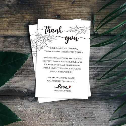 Vista 4 de 50 tarjetas de agradecimiento de boda, tarjetas de agradecimiento, centros de mesa y decoraciones de boda, novia, compromiso, aniversario, 4 x 6
