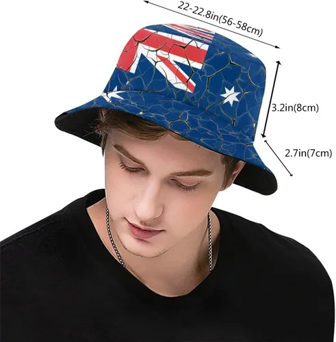 Vista 3 de Sombrero de pescador de bandera australiana para mujeres y hombres, sombrero de pescador para exteriores