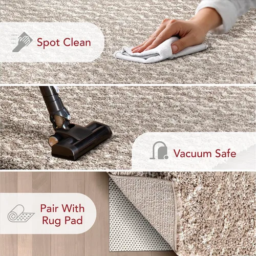 Vista 3 de nuLOOM Cuellar Chevron Shag Alfombra de Área, 9x12, Crema