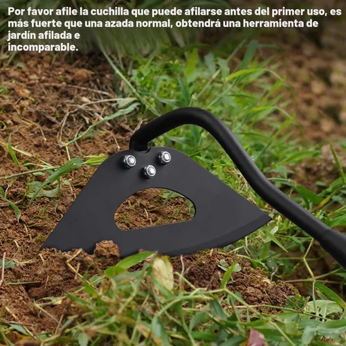 Vista 6 de Herramienta de jardín Hoe, azada hueca con mango largo de 55 pulgadas, desbrozadora manual ajustable, azada de jardín resistente para deshierbe