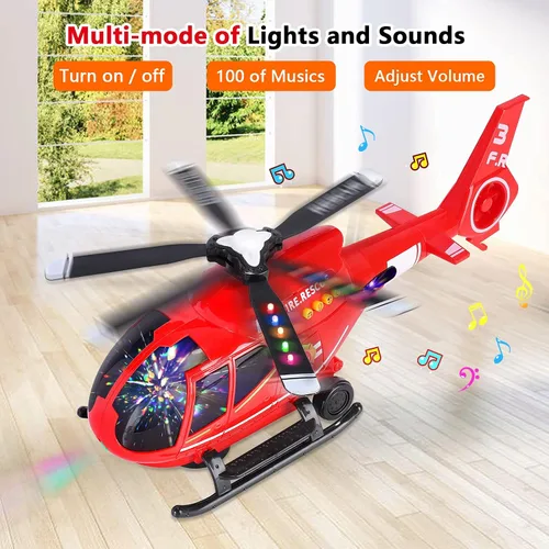 Vista 2 de ele ELEOPTION Avión de Juguete con Control Remoto por Infrarrojos Juguetes de Helicóptero con Luces y Música Juguetes de Aeroplano para Niños