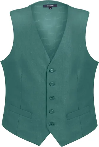 Vista 10 de Gioberti - Chaleco formal para hombre, adecuado para vestir formal de negocios o casual Carbón
