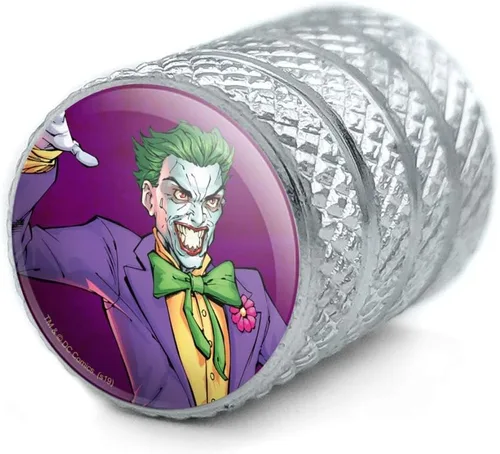 Vista 2 de GRAPHICS & MORE Batman Joker Carácter Llanta Llanta Llanta Aluminio Válvula Stem Caps