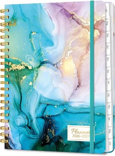 Vista 11 de Agenda 2026 de 8.5 x 11 pulgadas, planificadores semanales mensuales grandes con pestañas, calendario diario A4 encuadernado en espiral, agenda
