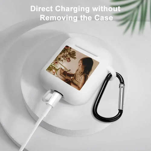 Vista 6 de Funda personalizada para Airpods con diseño de llavero, logotipo y foto, funda personalizada para Airpod para prevención de arañazos en otoño, funda