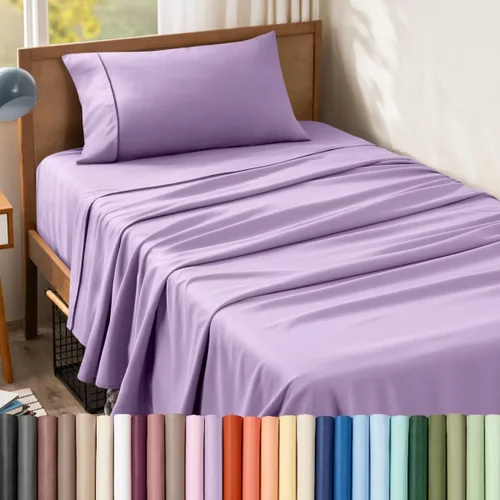 Vista 135 de Bare Home Juego de Sábanas Twin - Sábanas de Cama de Microfibra Ultra-Suave 1800 - Doble Cepillado - Bolsillos Profundos - Ajuste Fácil - Extra