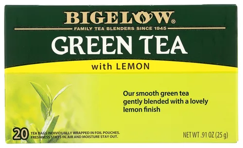Vista 38 de Bigelow Té verde con melocotón, cajas de 20 unidades (paquete de 6) Té con cafeína con té verde y menta, 120 bolsas de té en total