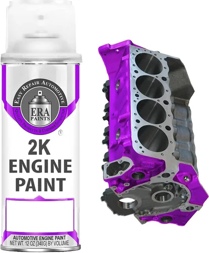 Vista 8 de ERA Paints Pintura negra para motor con tecnología de catalizador Omni-Curing, acabado brillante en aerosol 2K con resistencia a altas temperaturas