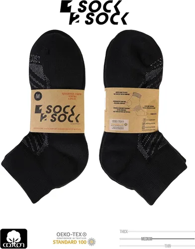 Vista 2 de 1SOCK2SOCK Paquete de 6 calcetines deportivos de algodón para hombres y mujeres, de algodón, corte bajo, calcetines para correr