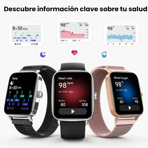 Vista 4 de ENOMIR Reloj inteligente para mujer, color negro