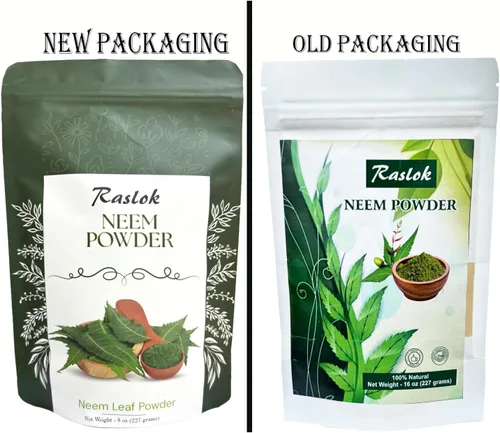 Vista 2 de Raslok Polvo de neem Polvo de neem 100% puro y natural Suplemento de neem muy amargo para la piel, cabello y desintoxicación (3.52 onzas)